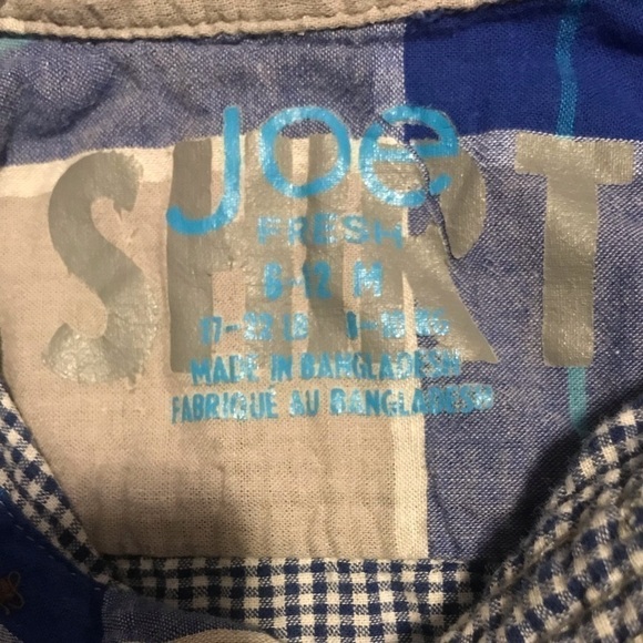 4/$20🥳 Joe Fresh Blue Striped Button Down  Shirt - Picture 4 of 4